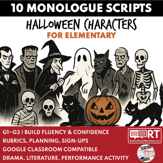 Free Halloween Readers Theater — 10 Monologues for Grades 1–3 (No Prep PDF)