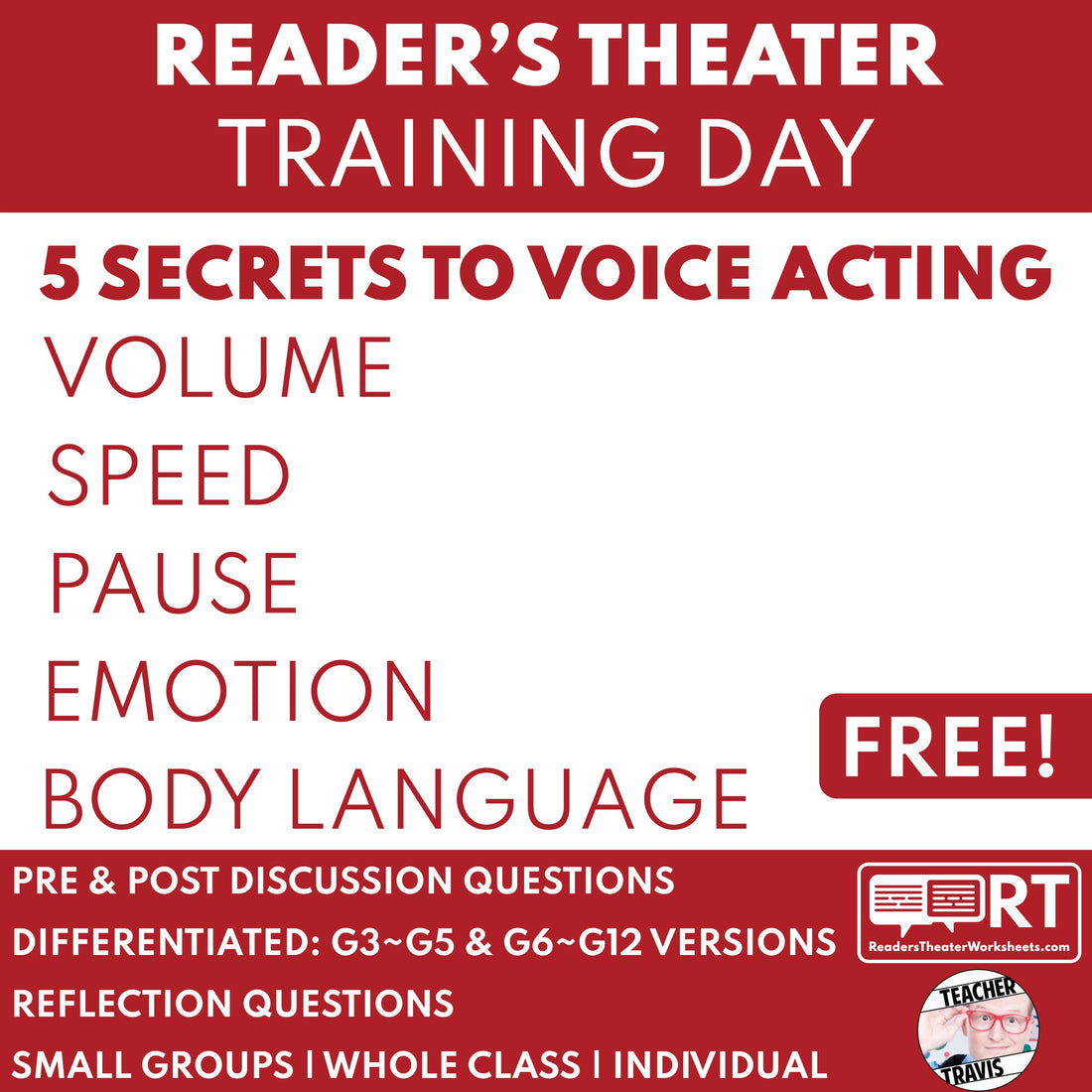 Top 5 Secrets for Voice Acting in Readers Theater | Free Teacher's Guide