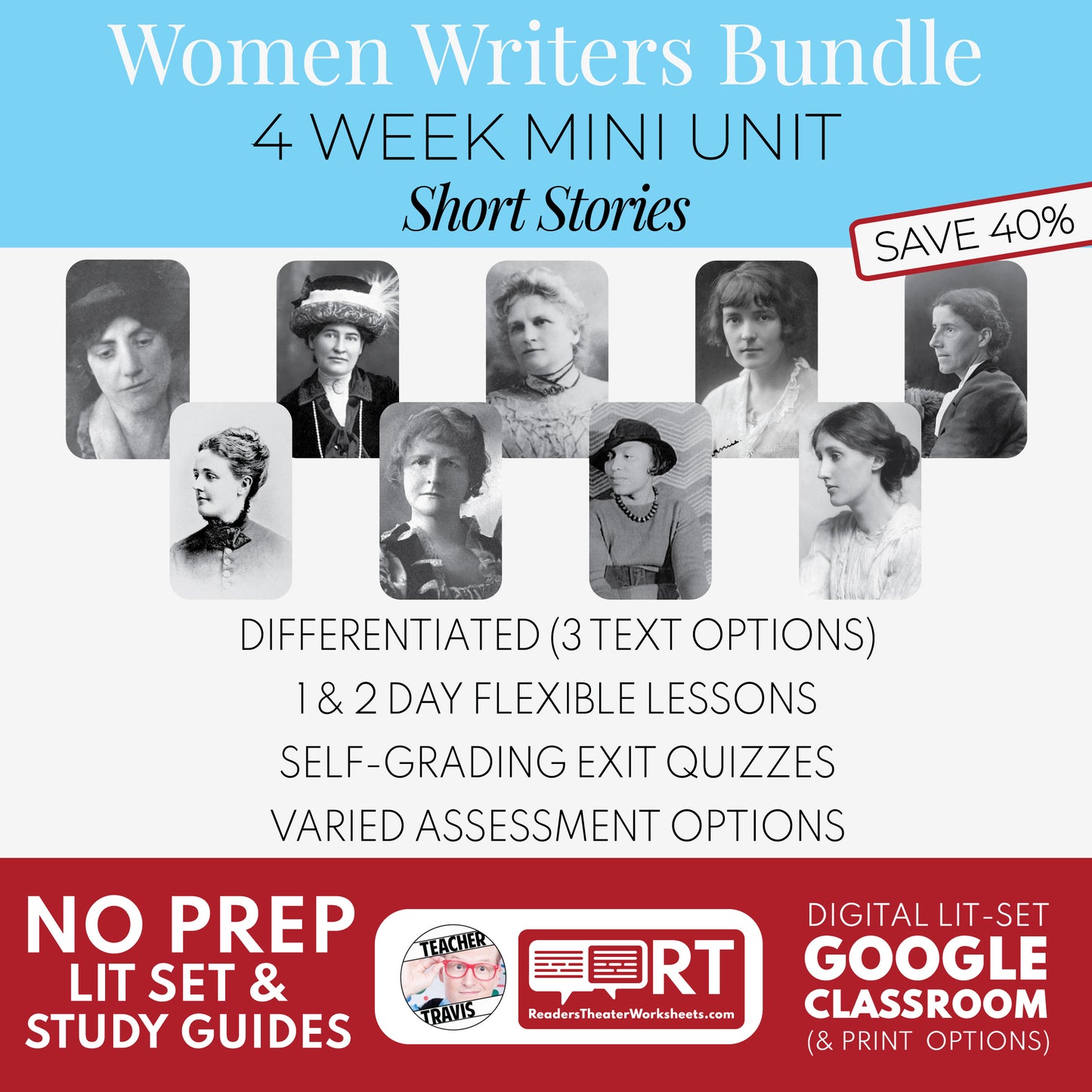 ELA Short Stories Bundle | Top Women Writers | 15 Differentiated Study Guides cover image