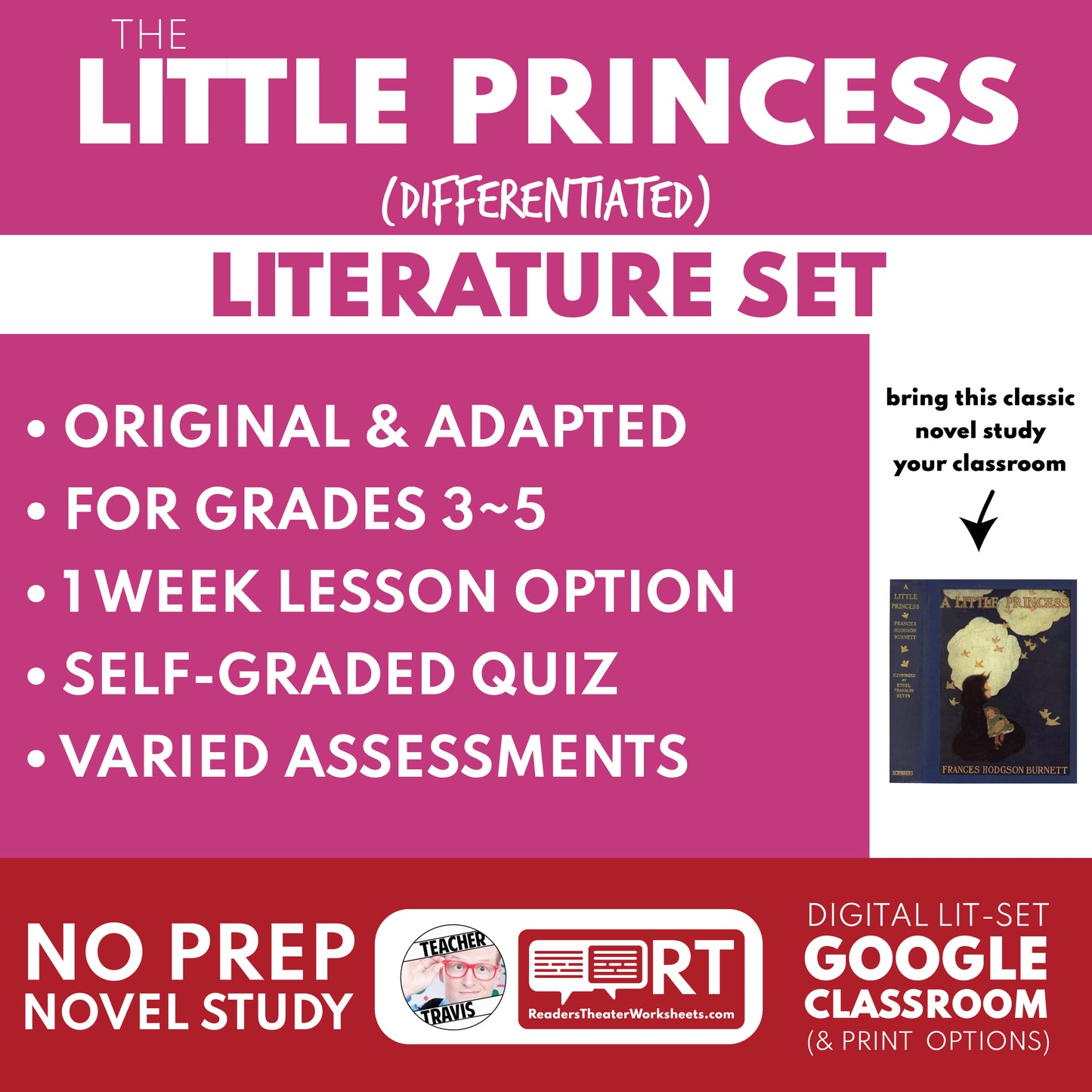 A Little Princess Differentiated Novel Study | Burnett | Literature Set for Grades 3 to 5 cover image