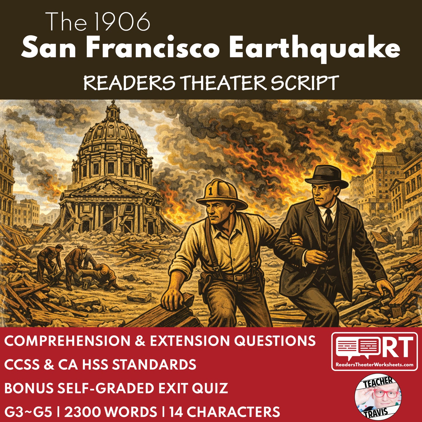 California State History | 1906 San Francisco Earthquake Readers Theater Script | Grades 3-5 cover image