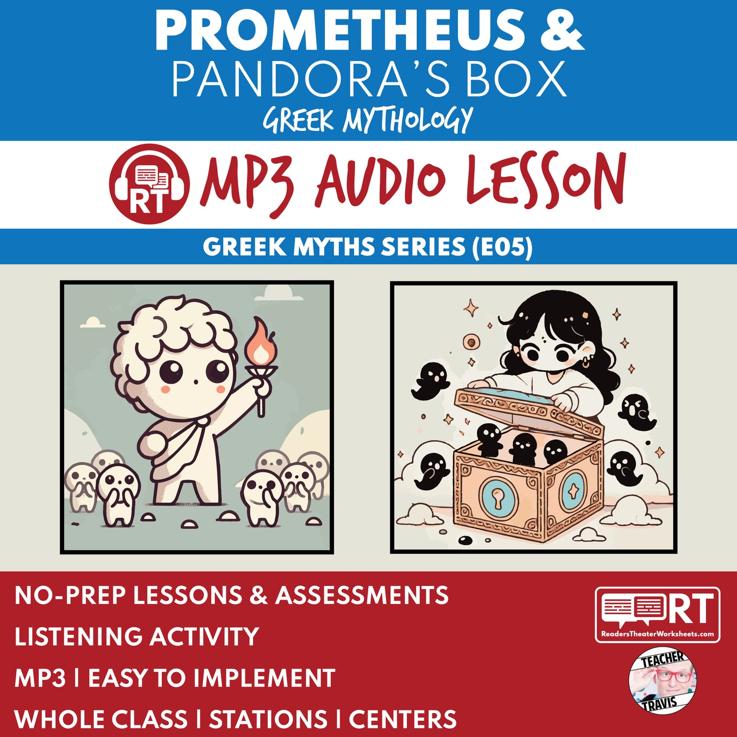 Greek Myths Series Audio Lesson E05 Prometheus and Pandora's Box | Greek Mythology cover image