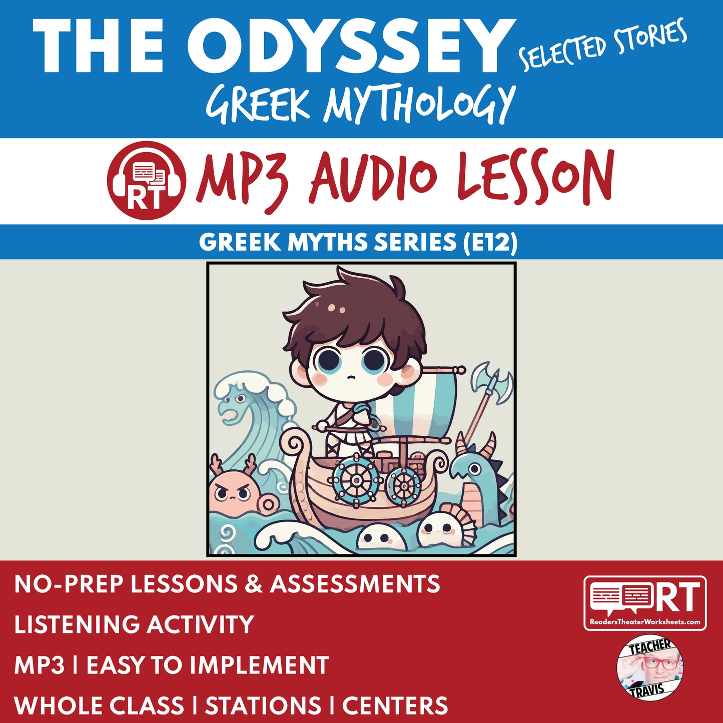 Greek Myths Series Audio Lesson E12 The Odyssey – Adapted Stories (Extended) | Greek Mythology cover image
