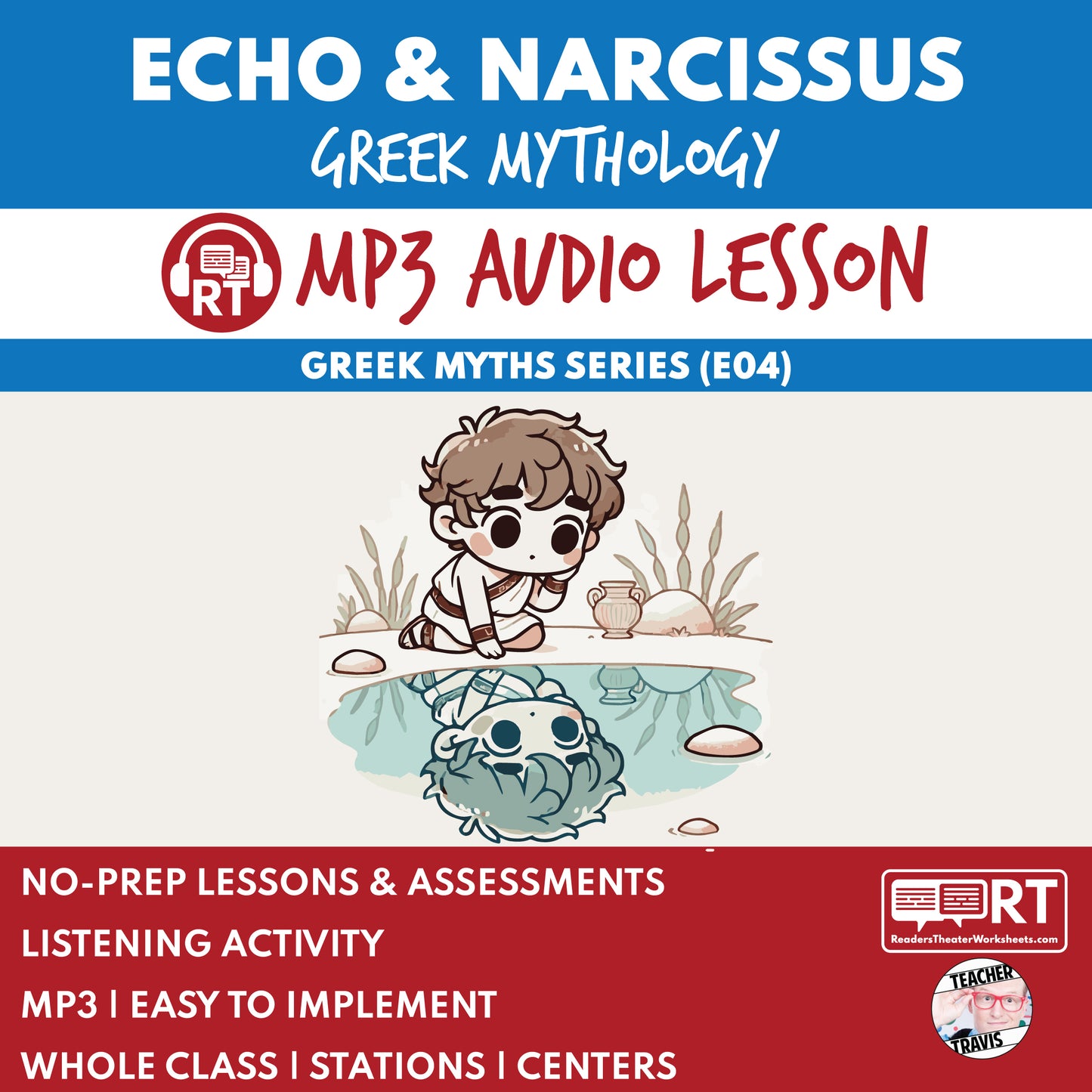 Greek Myths Series Audio Lesson E04 Echo and Narcissus | Greek Mythology cover image