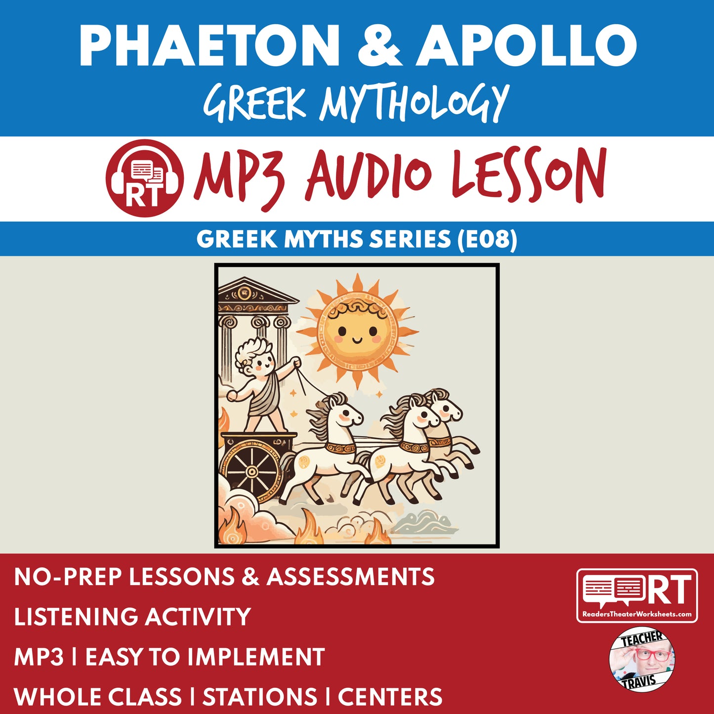 Greek Myths Series Audio Lesson E08 Phaeton and Apollo's Chariot | Greek Mythology cover image