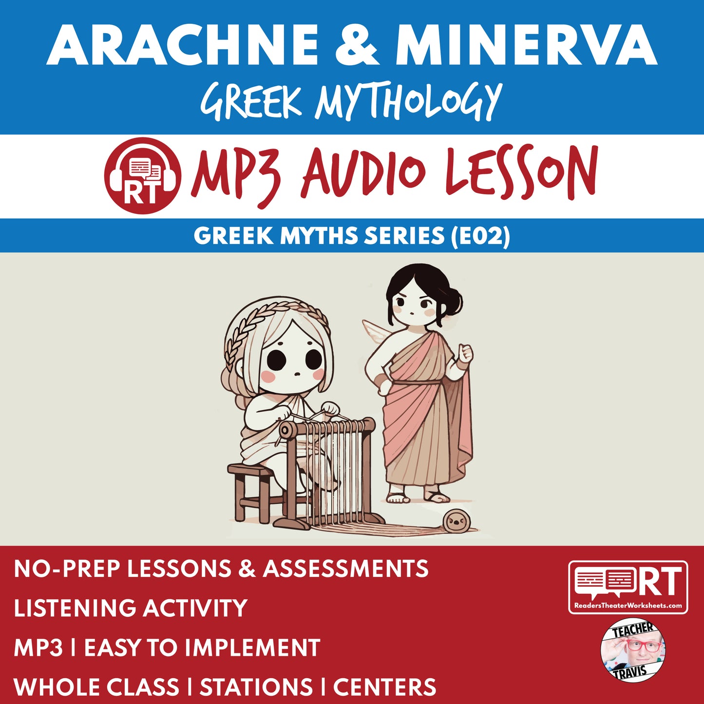 Greek Myths Series Audio Lesson E02 Arachne and Minerva | Greek Mythology cover image