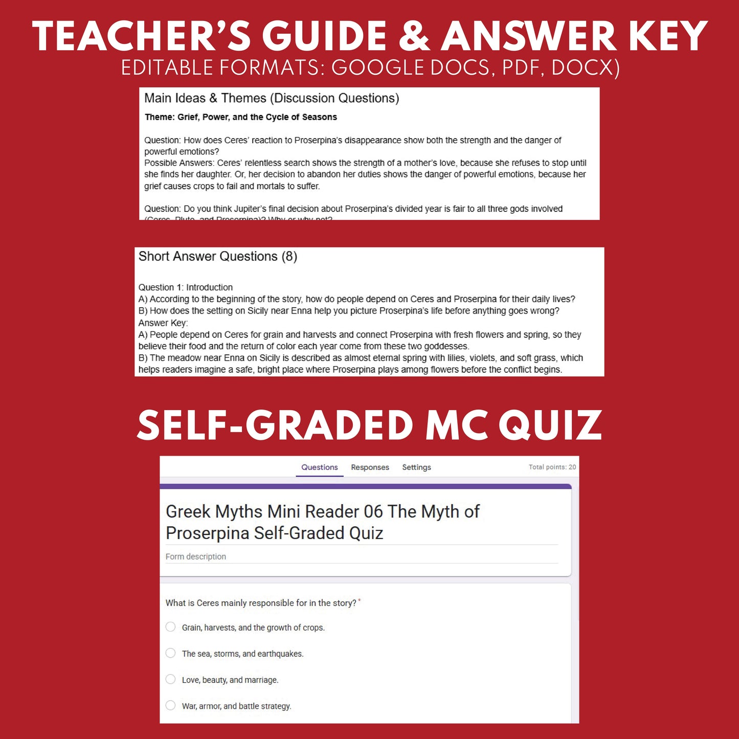 Ceres and Proserpina — Greek Mythology Mini Reader #06 | Grades 6–12