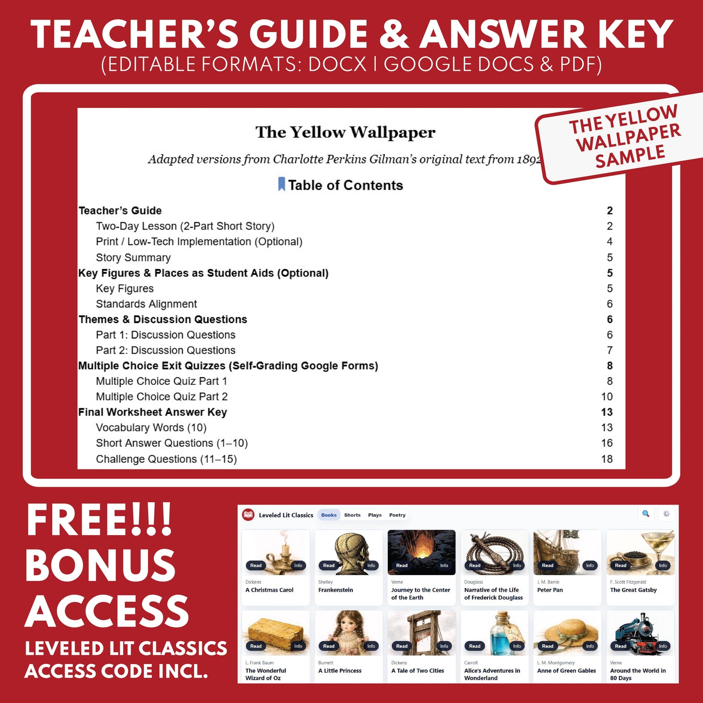 Miss Brill Differentiated Study Guide & Analysis Questions | No Prep | Katherine Mansfield