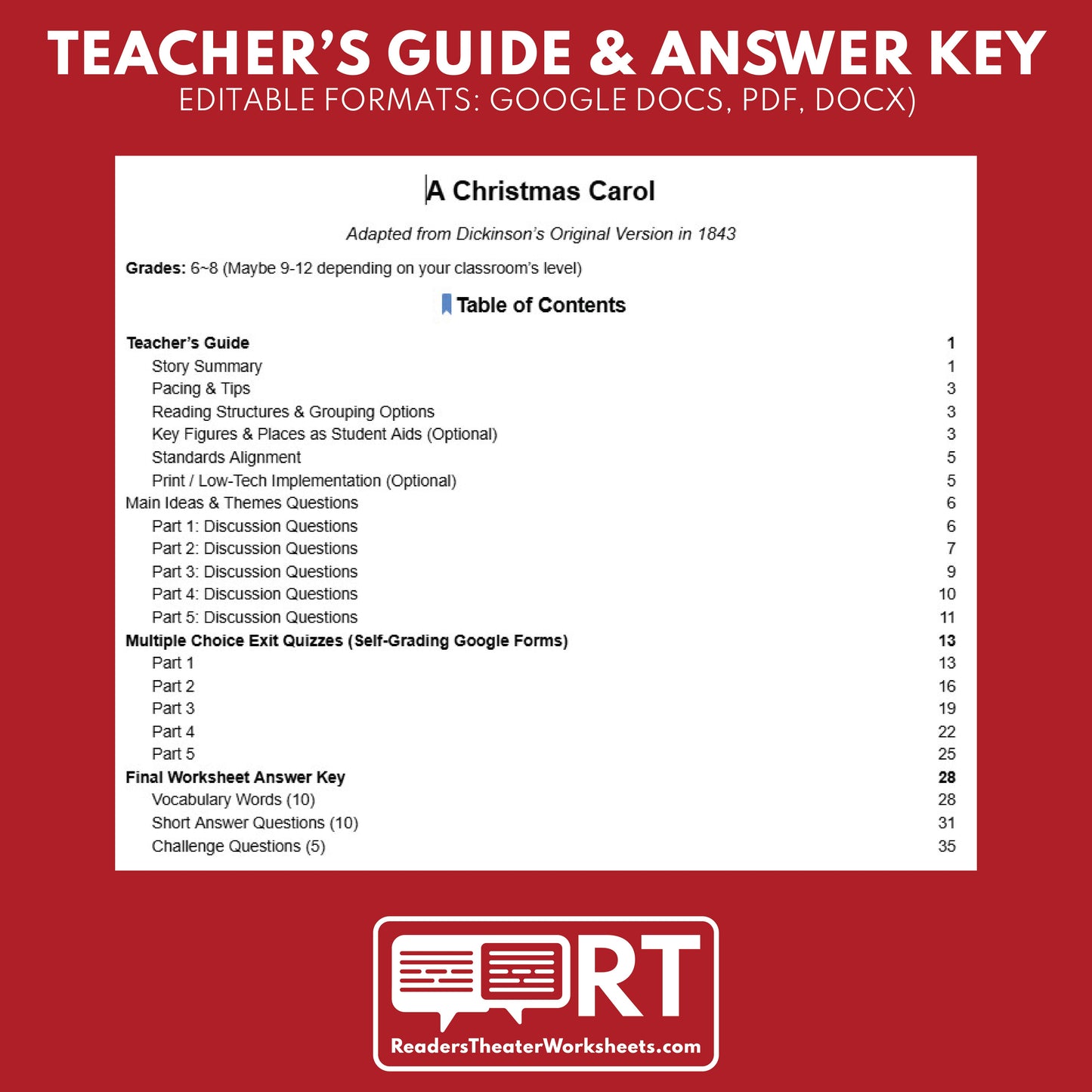 A Christmas Carol | Free Full Week Lesson | Adapted Version | Charles Dickens