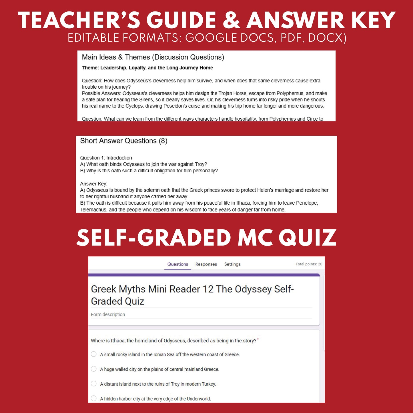 The Odyssey — Greek Mythology Mini Reader #12 | Grades 6–12