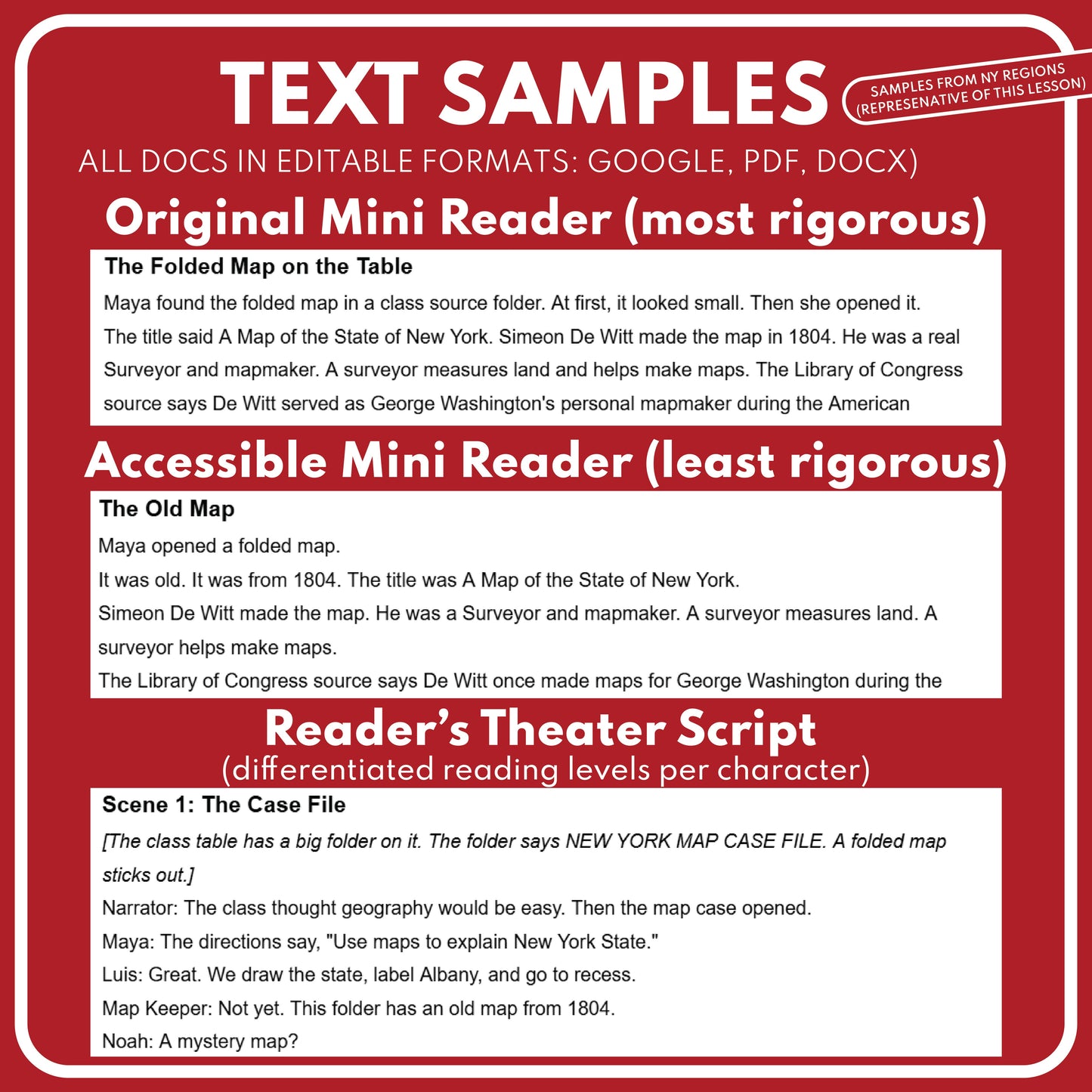 Preview page for the New York State History mini reader