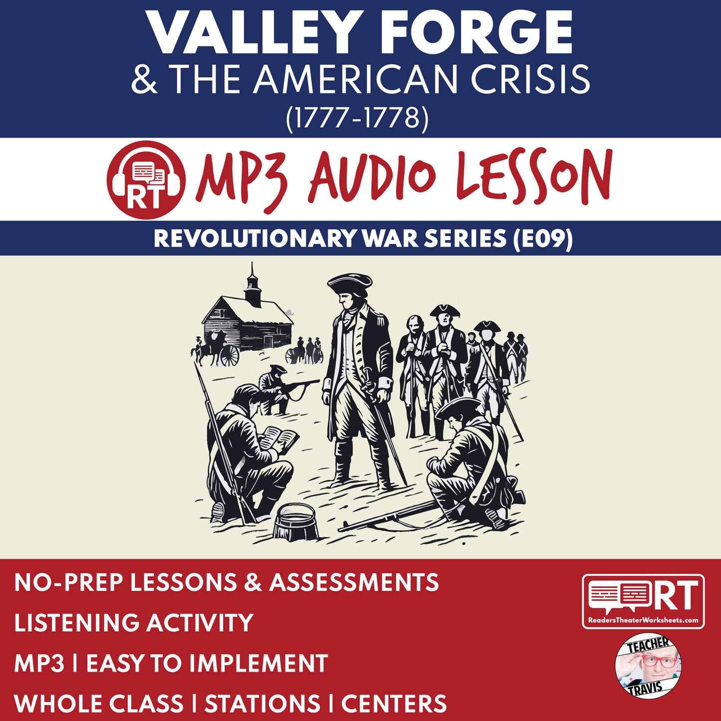 Valley Forge and The American Crisis (1777–1778) — Revolutionary War Audio Lesson | Grades 5–8 cover image