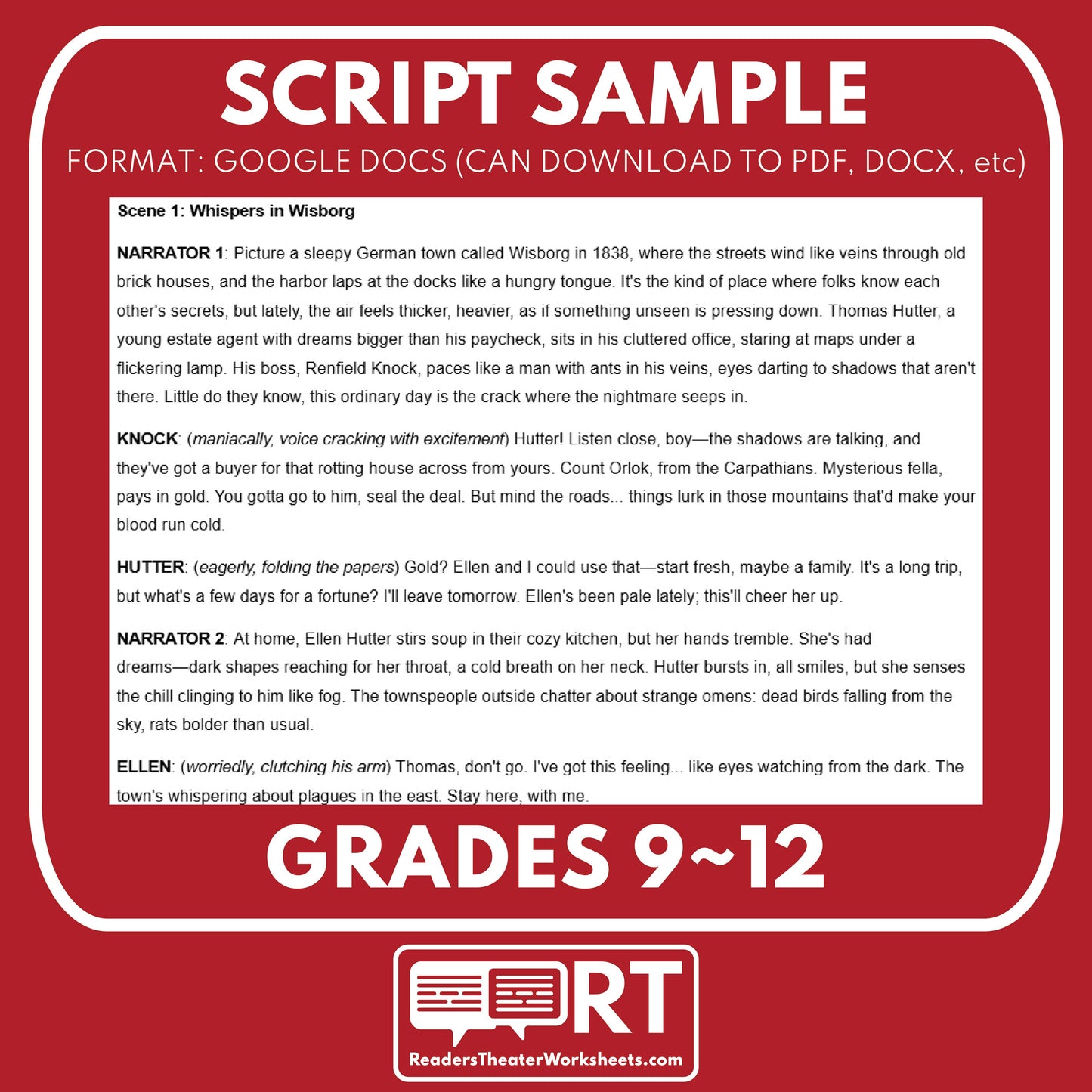 Nosferatu Readers’ Theater Script | Small Group | Grades 9–12