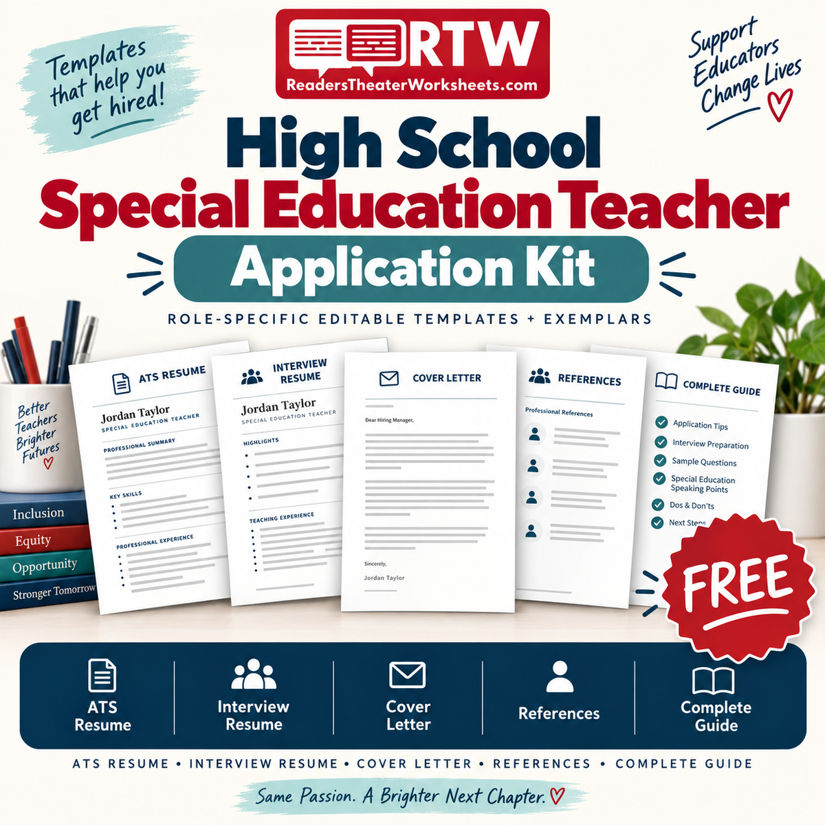 High School Special Education Teacher Application Kit | Free