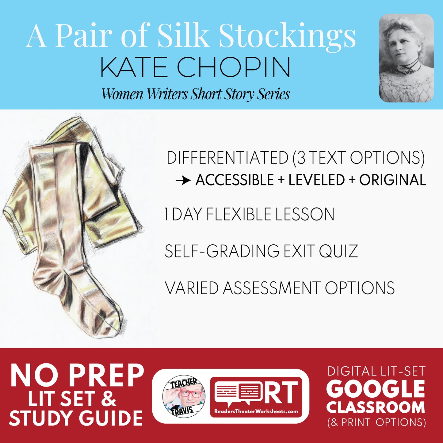 A Pair of Silk Stockings Differentiated Study Guide & Analysis Questions | No Prep | Kate Chopin cover image