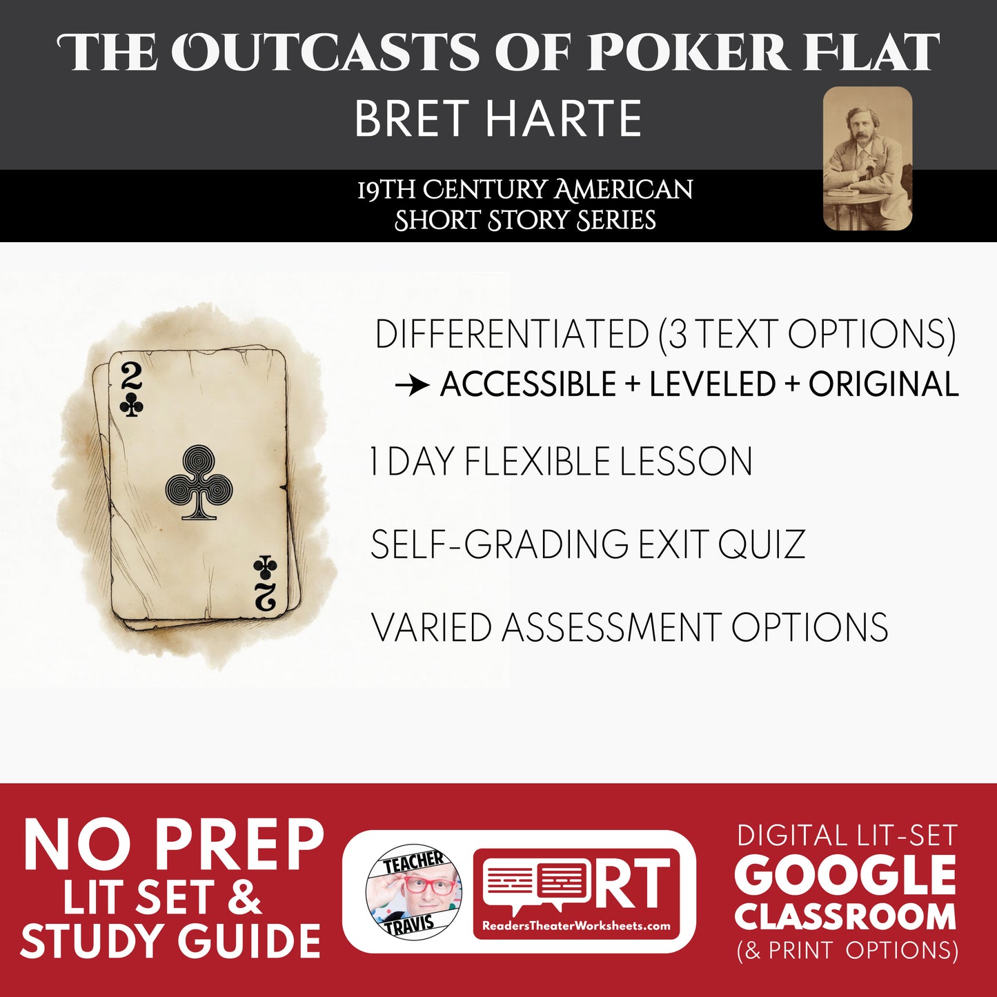 The Outcasts of Poker Flat Differentiated Study Guide | Bret Harte | CCSS Aligned cover image