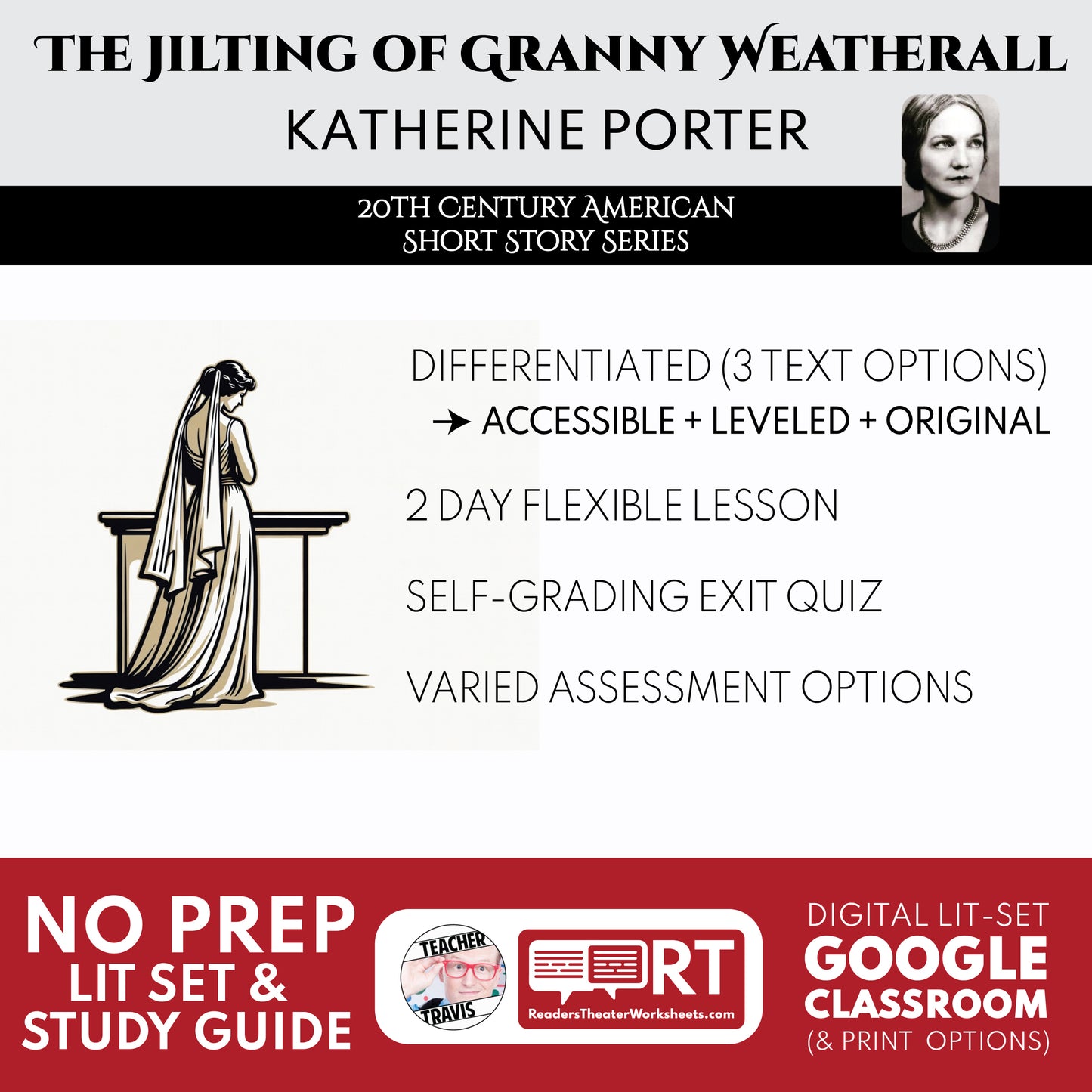 The Jilting of Granny Weatherall Differentiated Short Story Analysis for ELA Students | Katherine Porter cover image