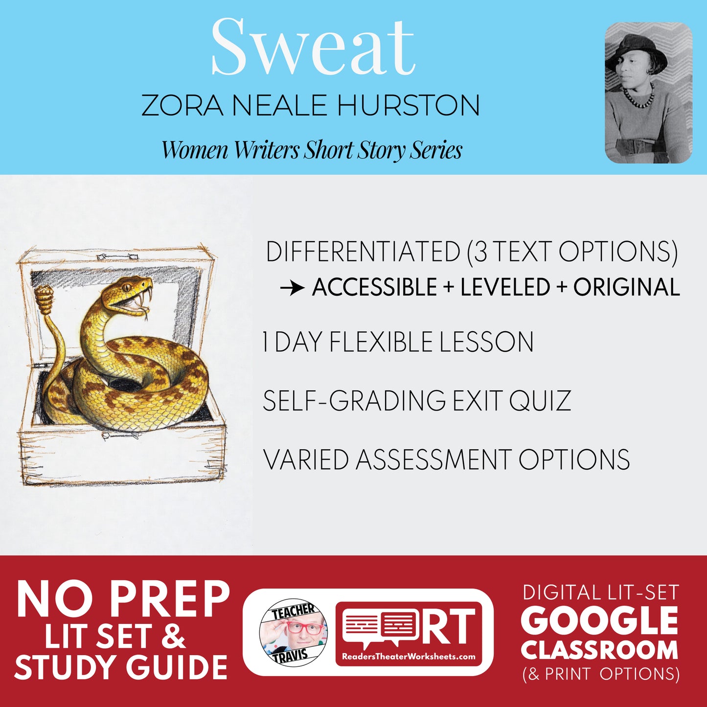 Sweat Differentiated Study Guide & Analysis Questions | No Prep | Zora Neale Hurston cover image