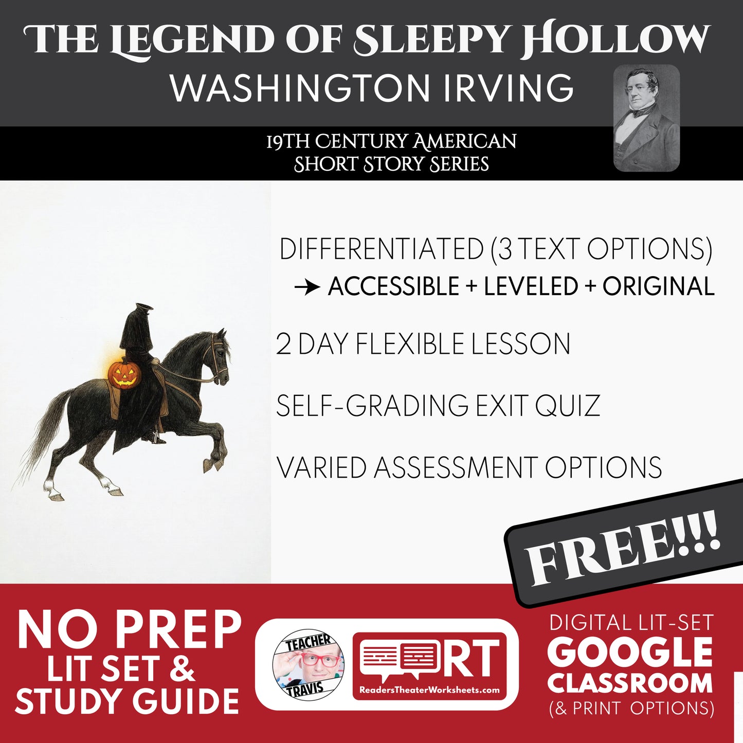 Free The Legend of Sleepy Hollow Differentiated Study Guide by Washington Irving | Grades 6-12 cover image
