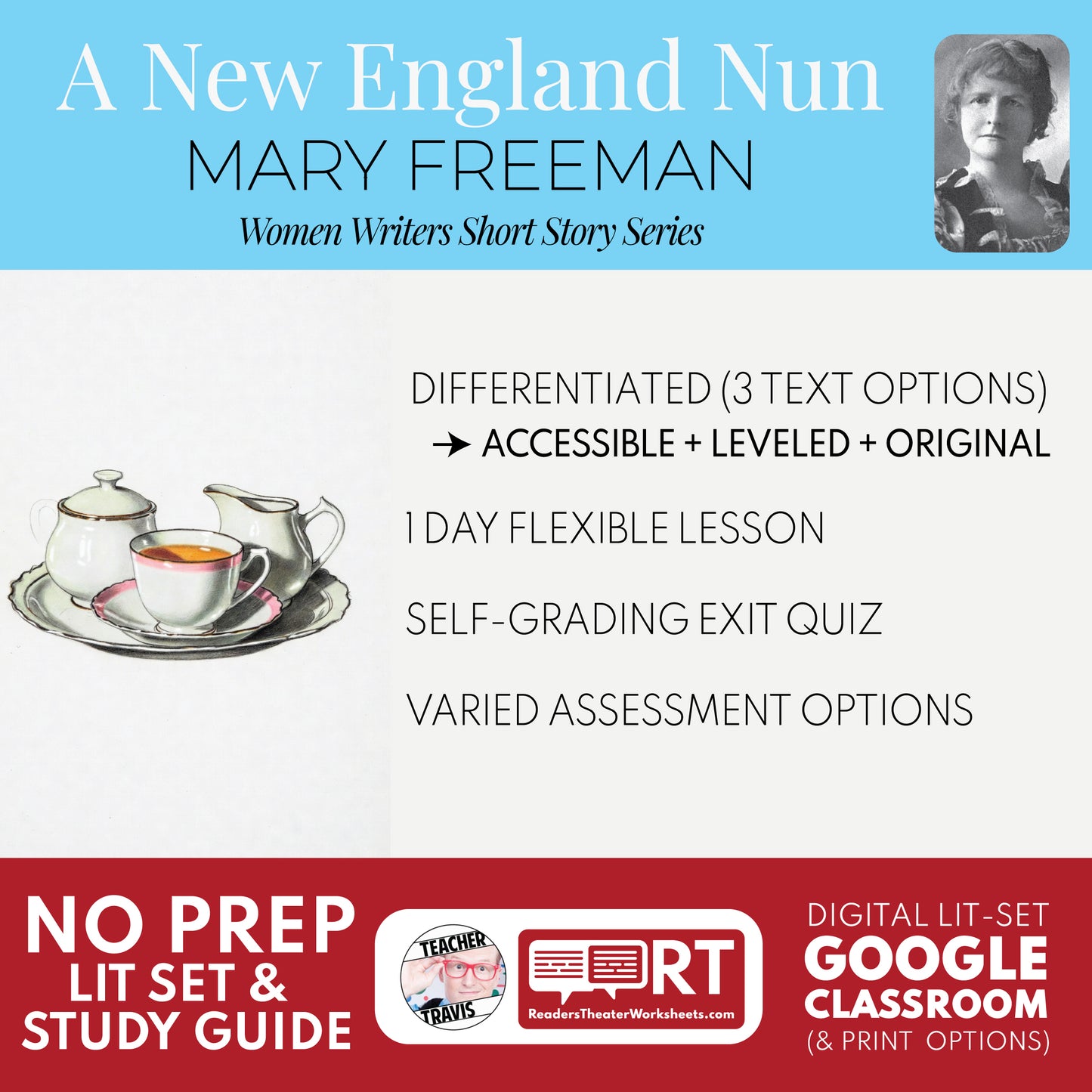 A New England Nun Differentiated Study Guide & Analysis Questions | No Prep | Mary E. Wilkins Freeman cover image