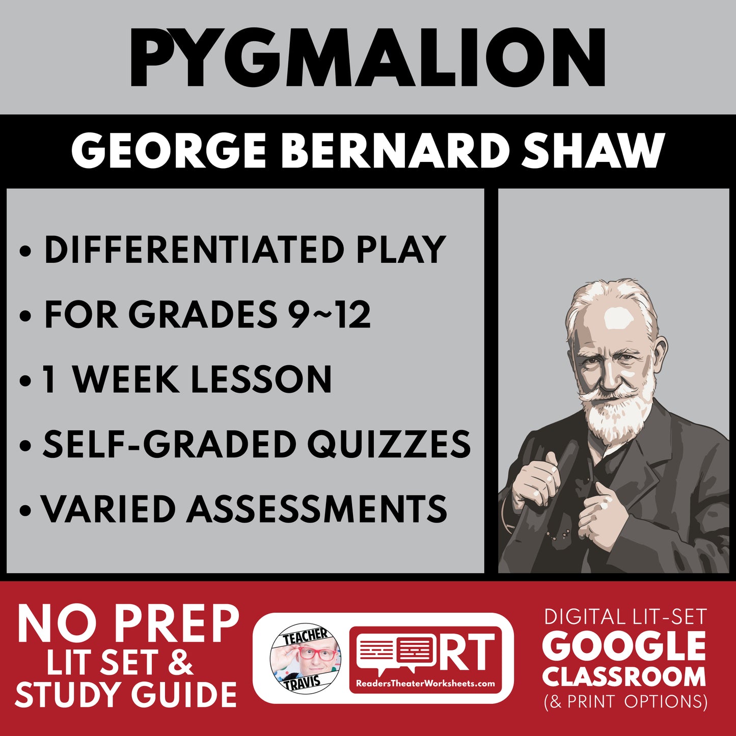 Pygmalion Differentiated Study Guide & Analysis | No Prep Plays | Shaw cover image