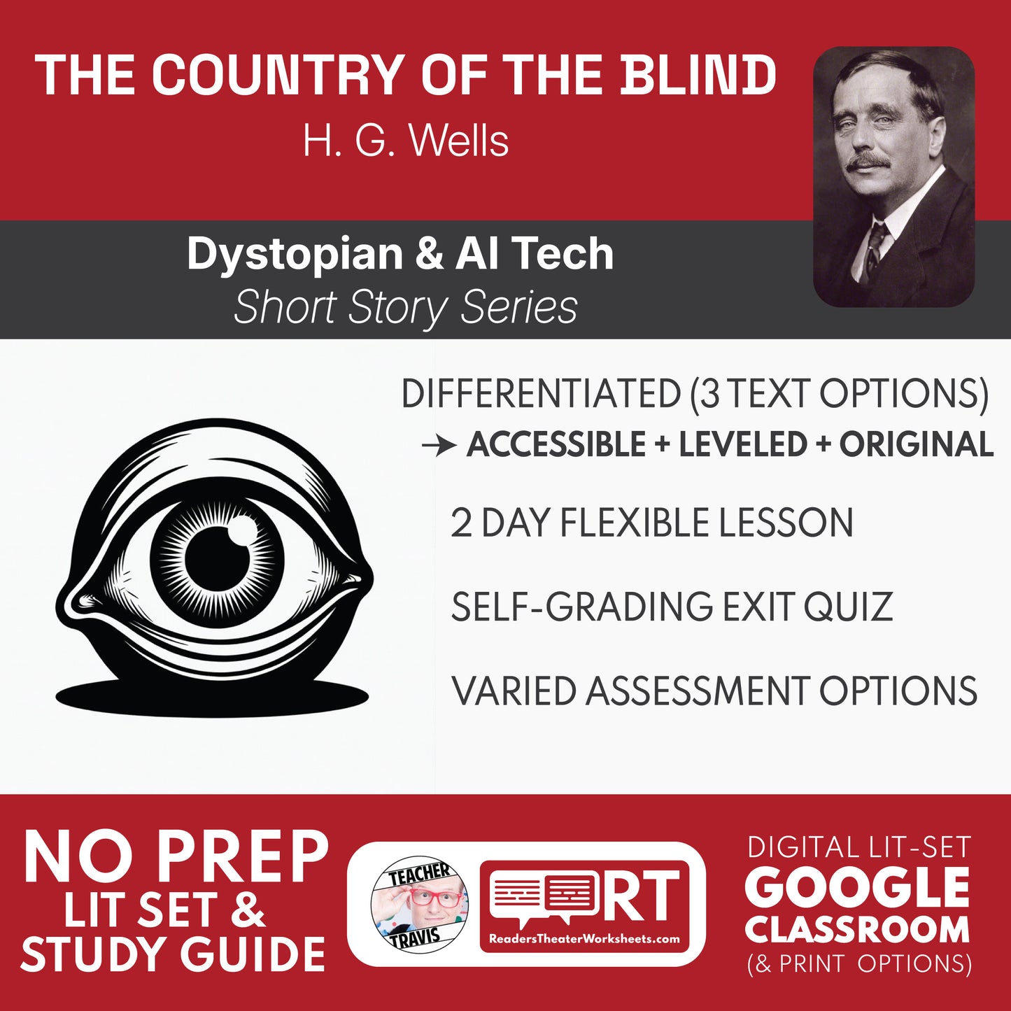 The Country of the Blind Differentiated Short Story Study Guide & Analysis | H. G. Wells cover image