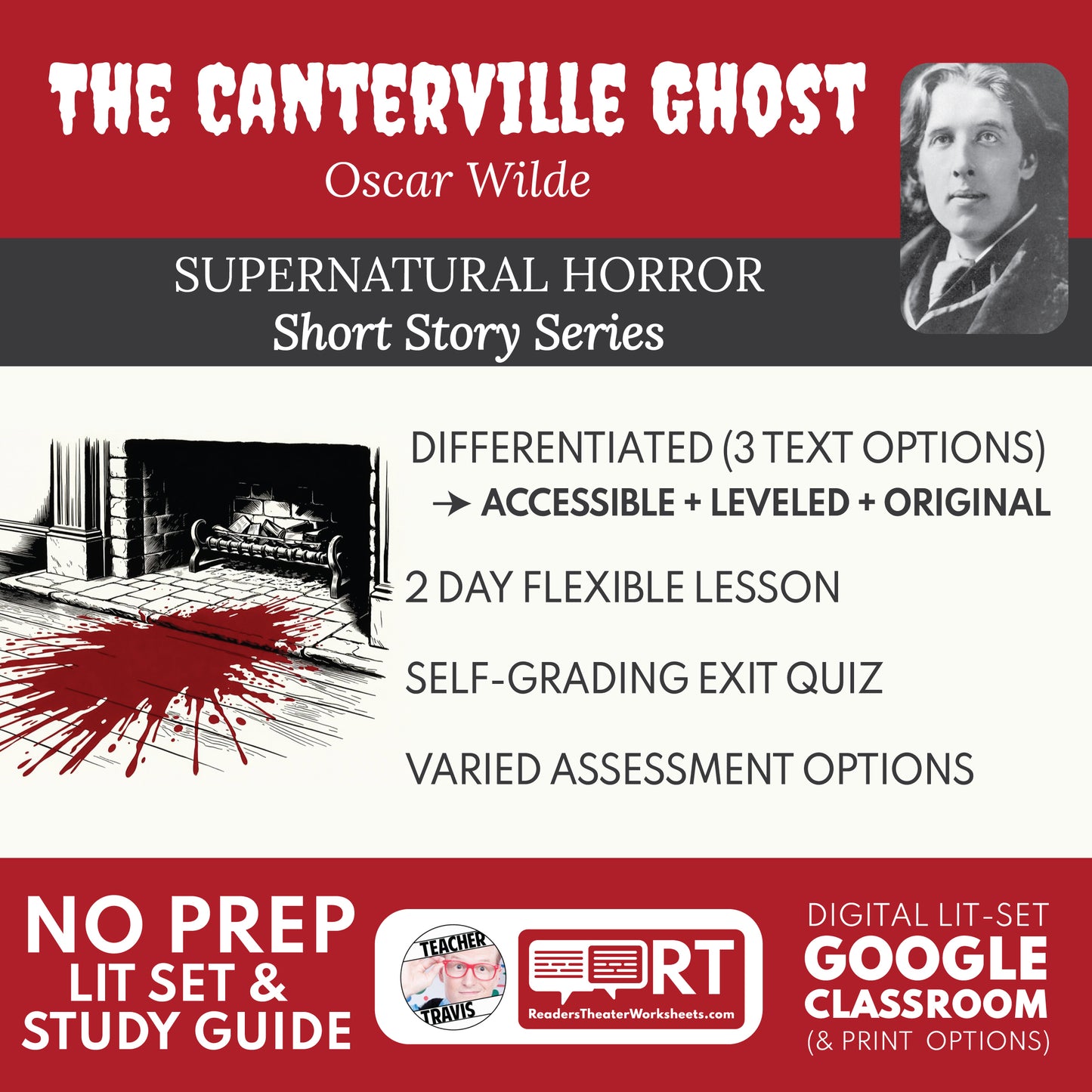 The Canterville Ghost Differentiated Short Story Study Guide & Analysis | Oscar Wilde cover image