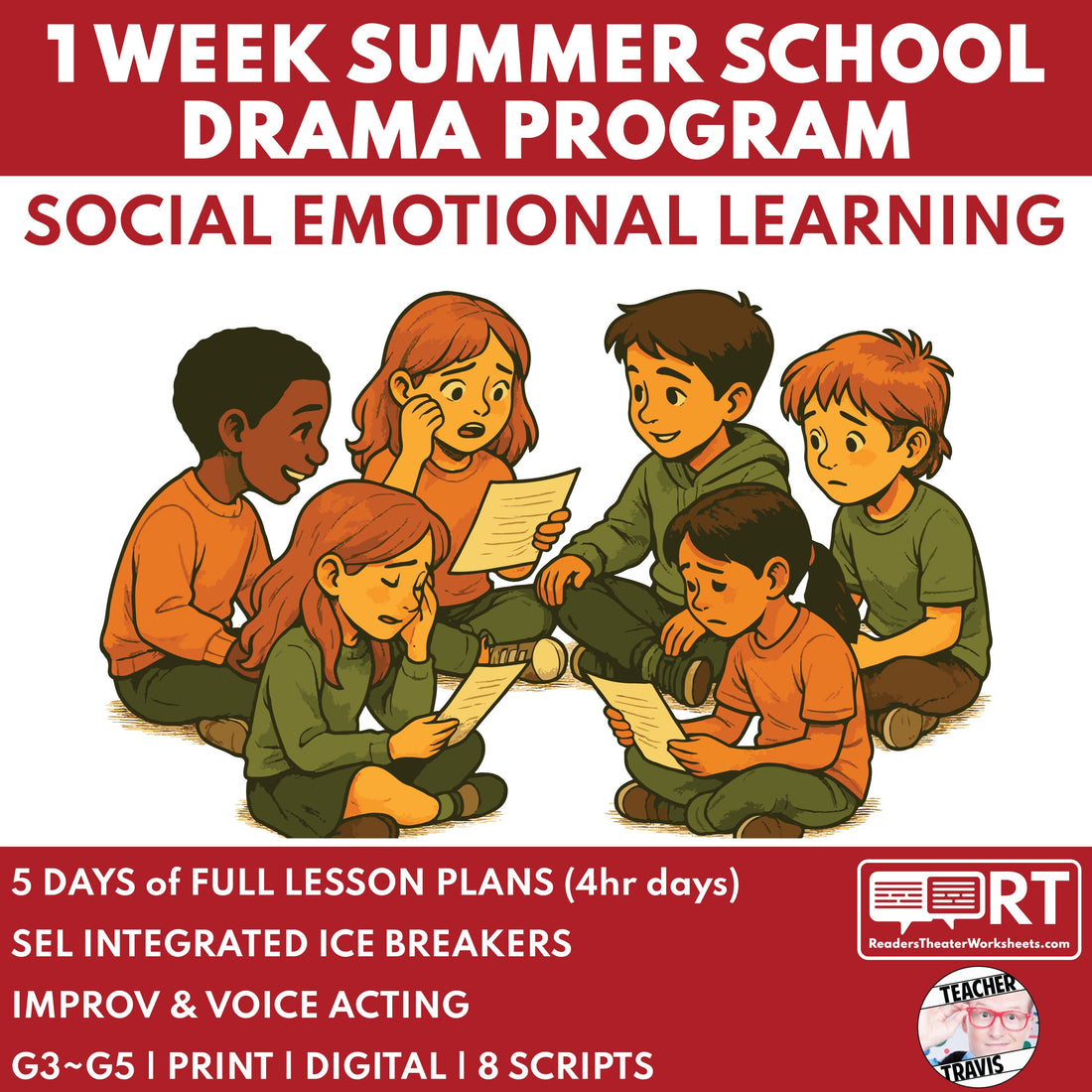 Summer SEL Readers Theater: 5-Day Drama Program for Grades 3-5