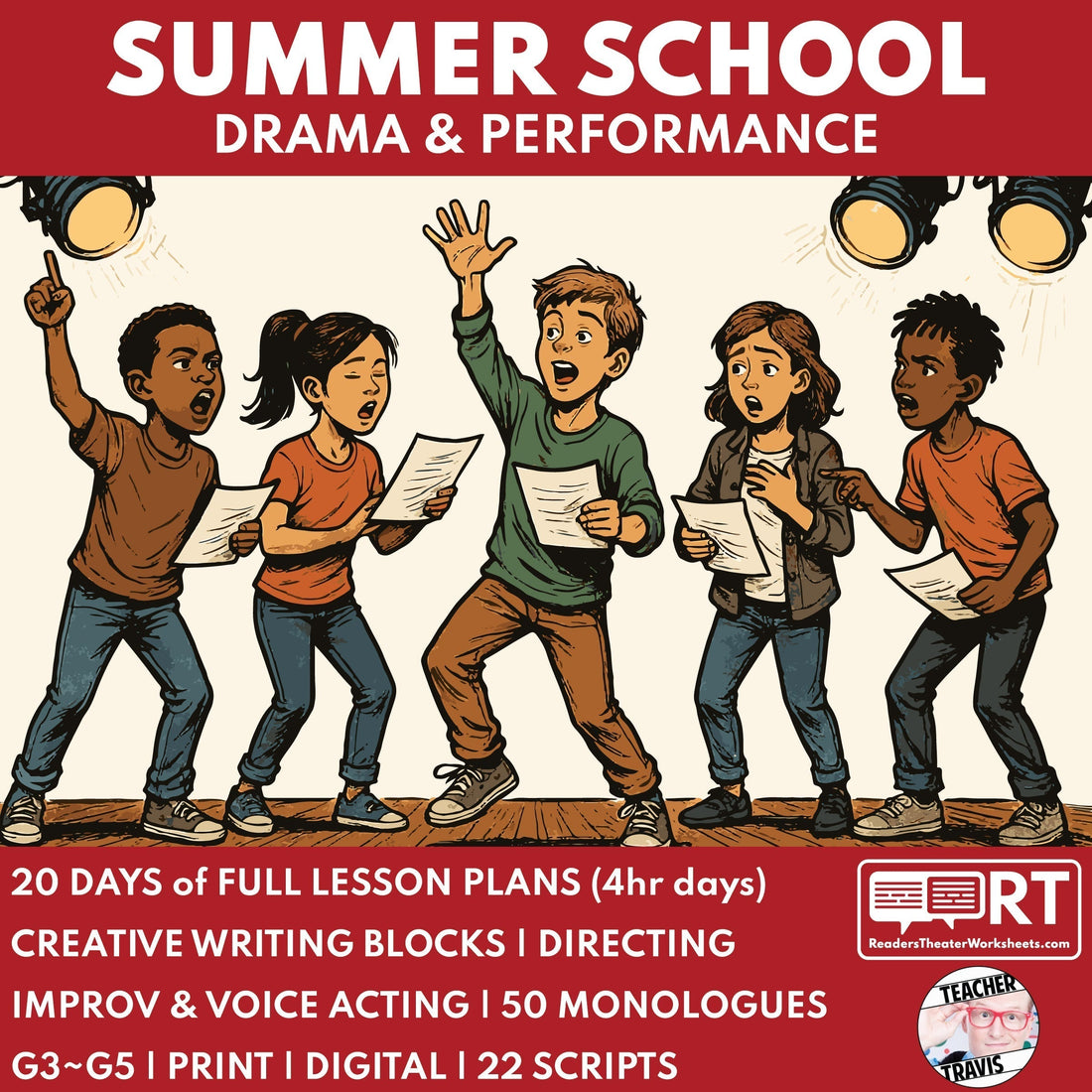 4-Week Summer School Drama Curriculum: Turn Literacy Into Live Theater (Grades 3-5)