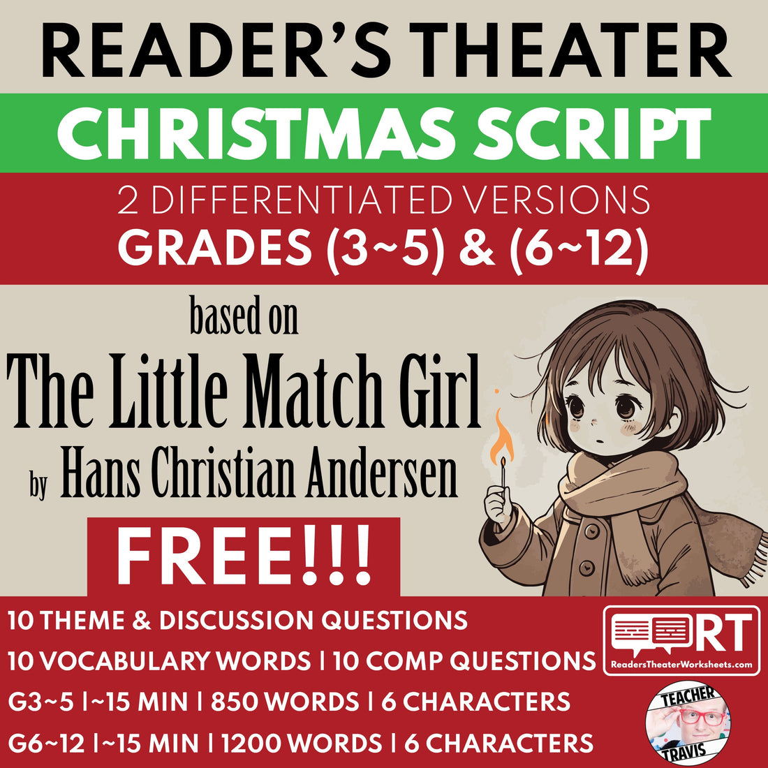 A Meaningful Christmas Lesson: “The Little Match Girl” Free Reader’s Theater Script for Empathy & ELA Skills
