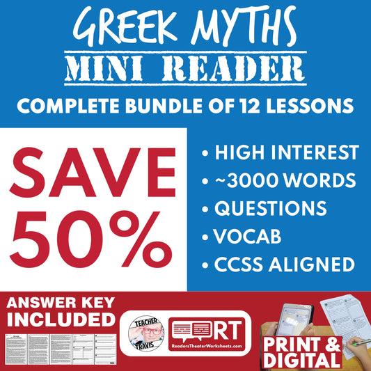 Greek Mythology Mini Readers for Grades 6–12: Receptive Reading and Strong Written Responses