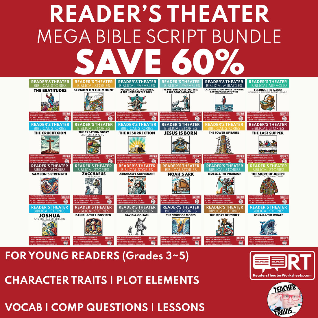 Mega Bible Bundle: 24 Reader’s Theater Scripts for Engaging Bible Lessons