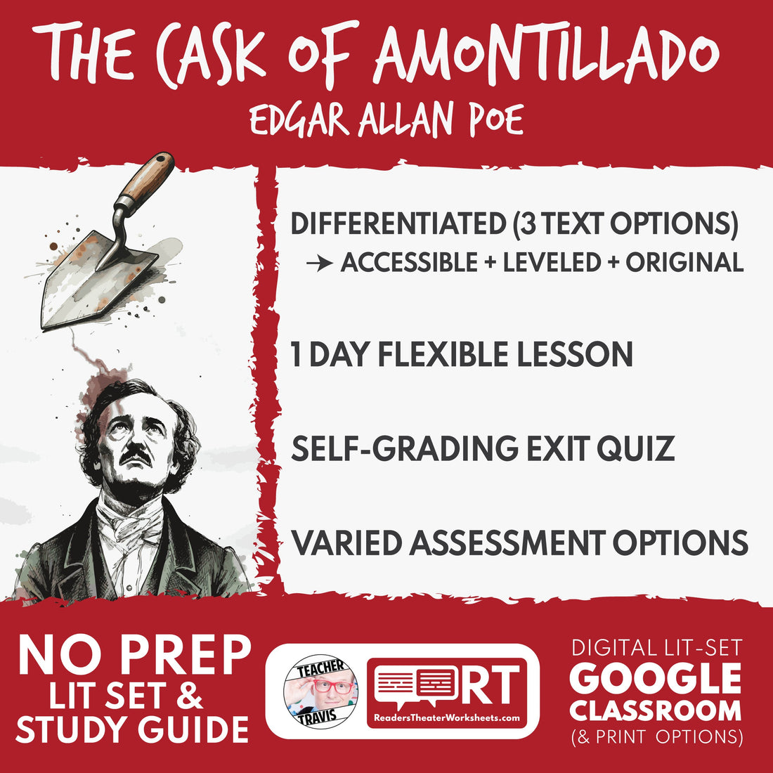 The Cask of Amontillado Lesson Plan (Differentiated): Questions, Vocabulary, and a Quick Exit Quiz
