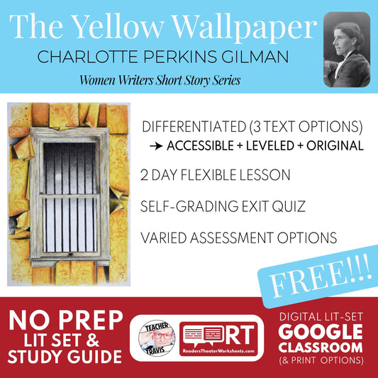 Free “The Yellow Wallpaper” Study Guide (Differentiated): 3 Reading Levels + Exit Quizzes