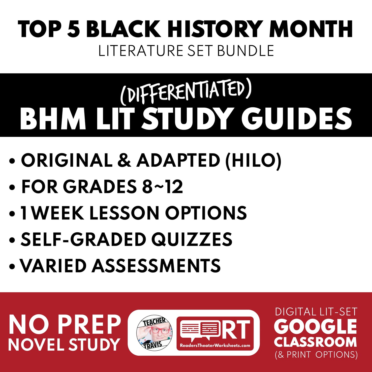 Black History Month Differentiated Study Guides for High School (Grades 9–12)