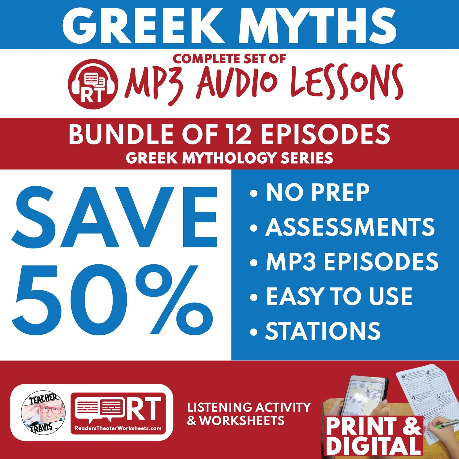 Greek Mythology Audio Lessons for Grades 6 to 12