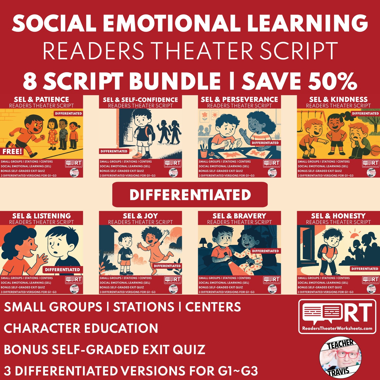 SEL Readers Theater Scripts for Grades 1–3 (Differentiated, Small-Group Fluency)