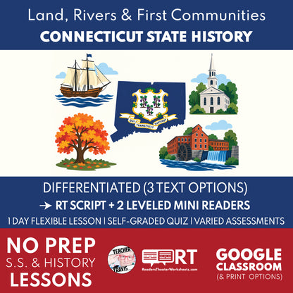 Connecticut State History | Land, Rivers & First Communities Reader’s Theater + Mini Readers | Grade 3