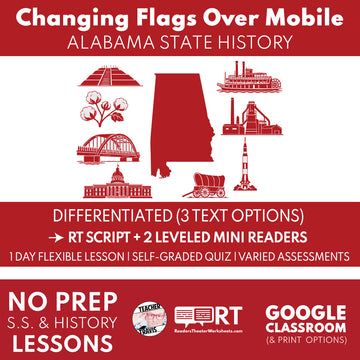 Alabama State History Grade 4 | Changing Flags Over Mobile | RT Script & Mini Readers | Grades 3-5