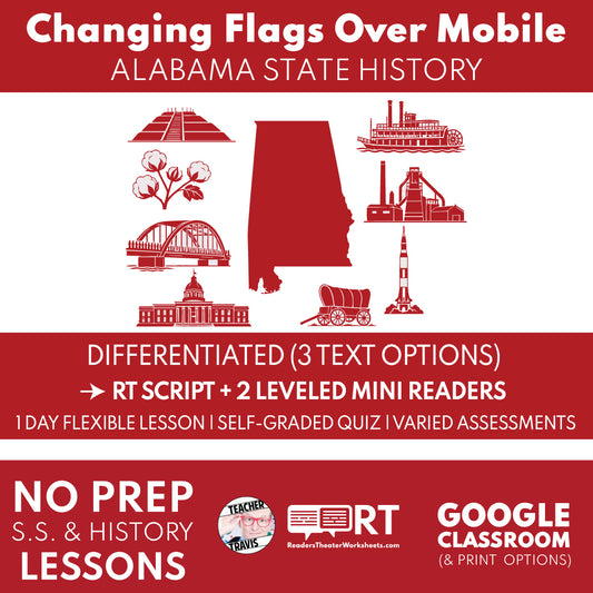 Alabama State History Grade 4 | Changing Flags Over Mobile | RT Script & Mini Readers | Grades 3-5