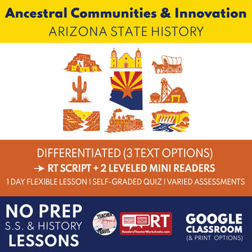 Arizona State History | Ancestral Communities and Desert Innovation RT Script and Mini Readers | Grades 3-5