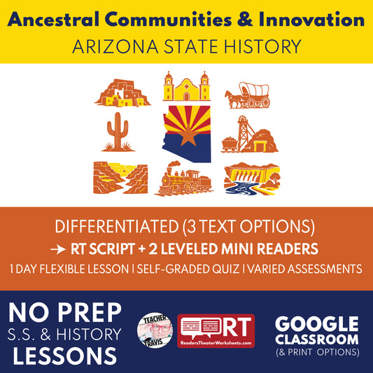 Arizona State History | Ancestral Communities and Desert Innovation RT Script and Mini Readers | Grades 3-5