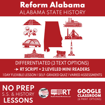 Alabama Grade 5 State History | Reform Alabama | RT Script & Mini Readers