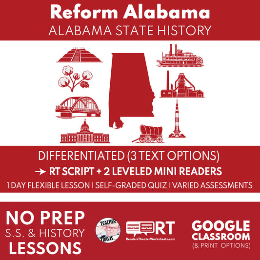 Alabama Grade 5 State History | Reform Alabama | RT Script & Mini Readers