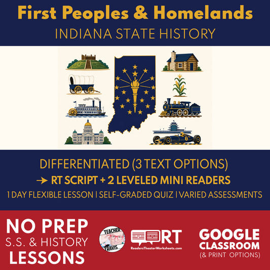 Indiana State History | First Peoples and Native Homelands RT Script and Mini Readers | Grades 3-5