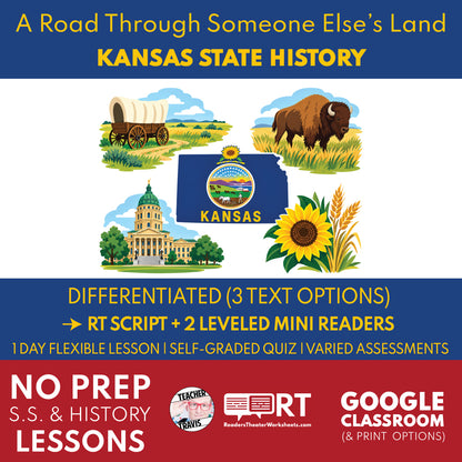 Kansas State History | A Road Through Someone Else’s Land Reader’s Theater + Mini Readers | Grade 7