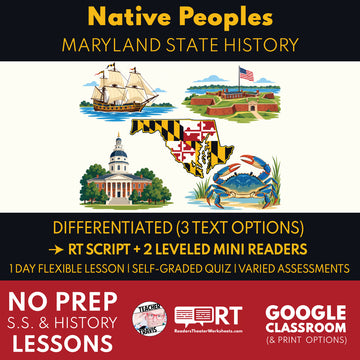 Maryland State History | Native Peoples of Maryland: Chesapeake Homelands and Communities RT Script and Mini Readers | Grades 3-5