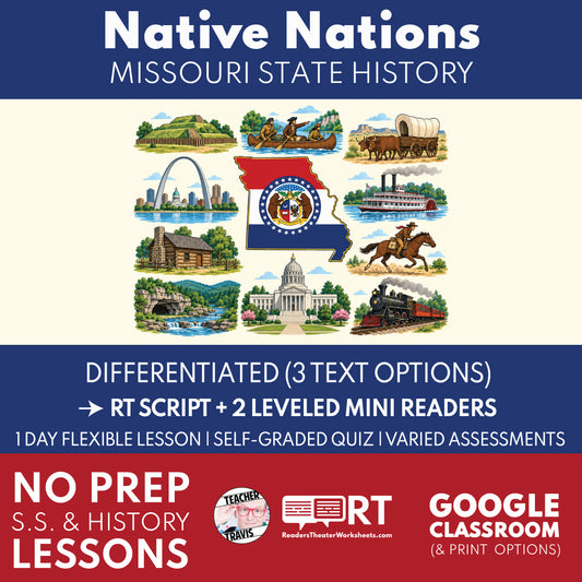 Missouri State History | Native Nations in Missouri RT Script & Mini Readers | Grades 3-5