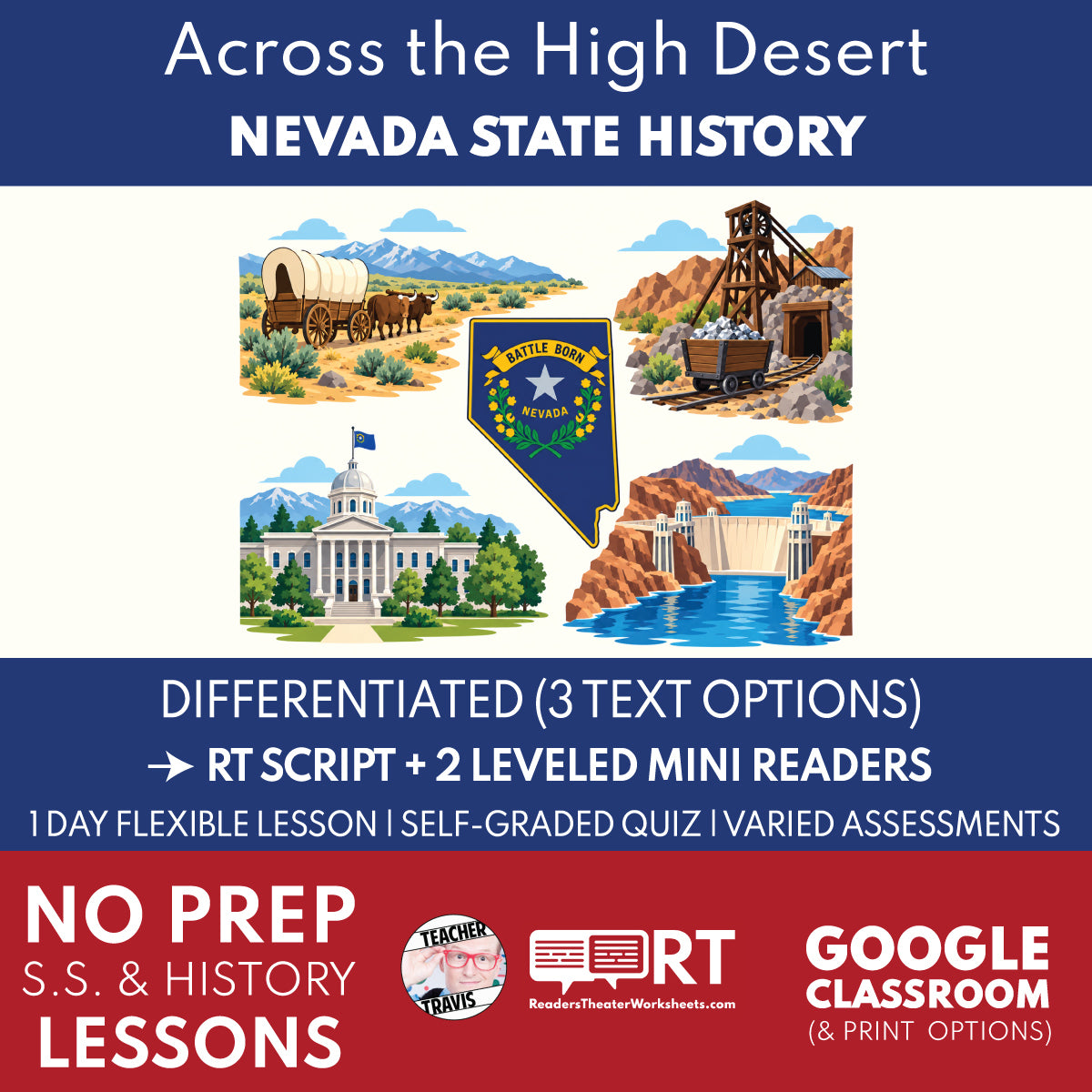 Nevada State History | Across the High Desert RT Script + Mini Readers | Grade 4