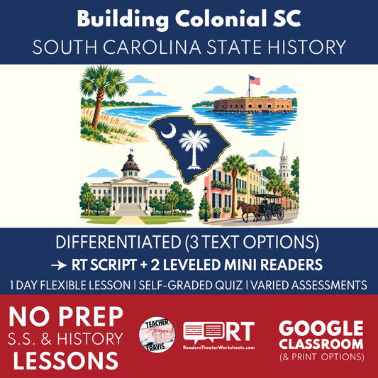 South Carolina State History | Building Colonial South Carolina RT Script & Mini Readers | Grade 8